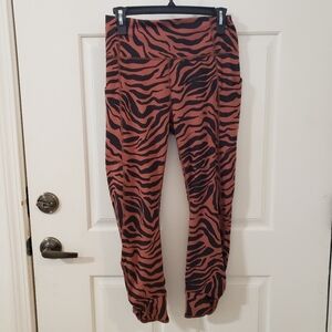 Fabletics Black and Brown Zebra Print Leggings